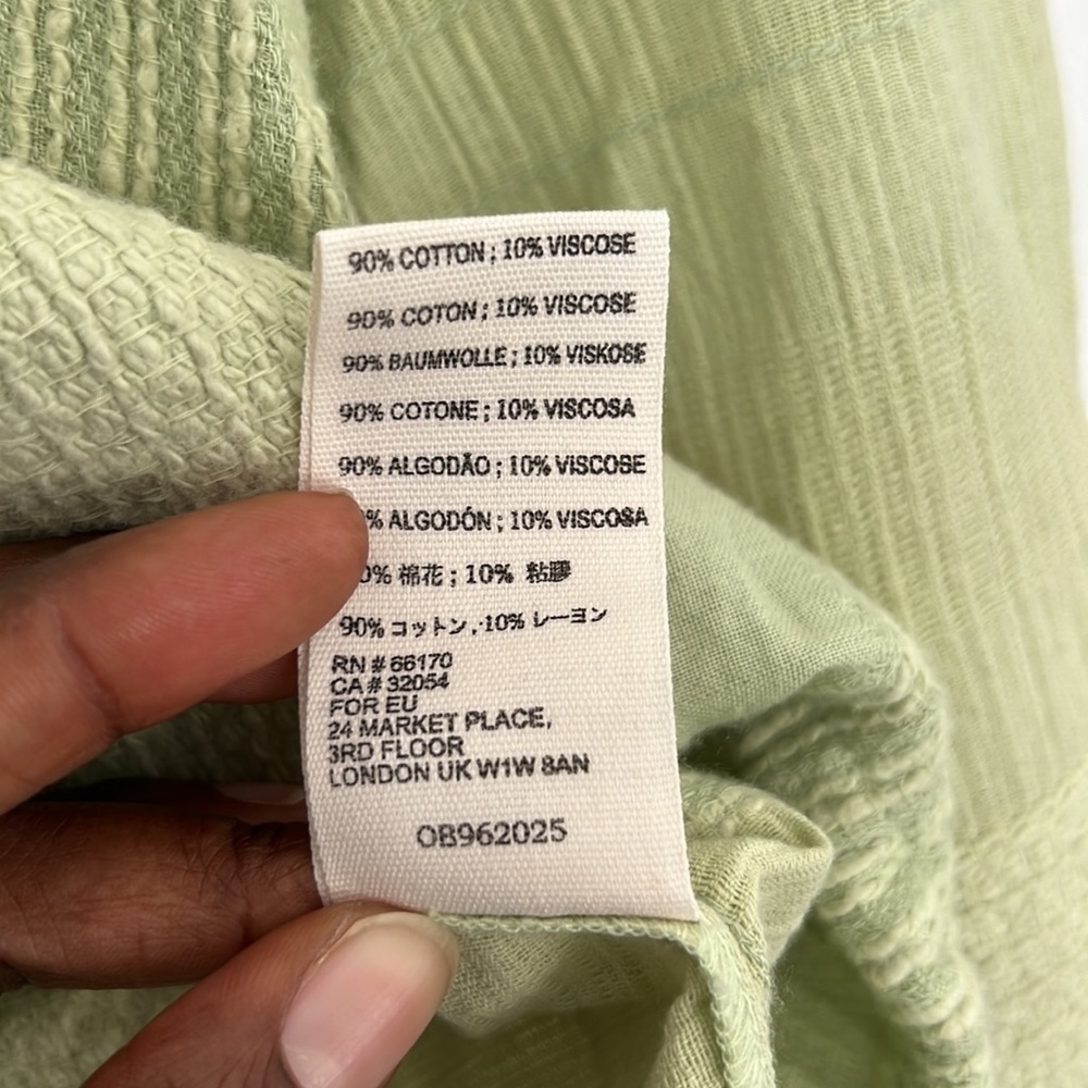 We The Free Light Cropped Hoodie Size Small in Sage Green Cotton - Picture 7 of 7